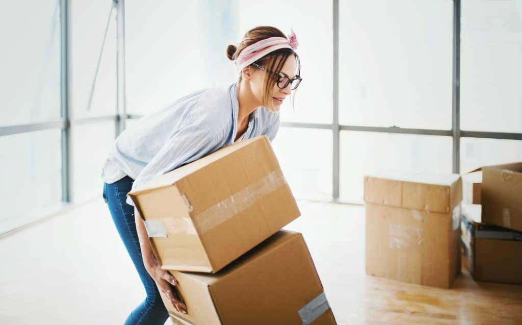 Stressed Woman Moving