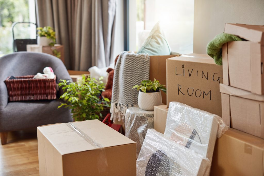 Packed Moving Boxes