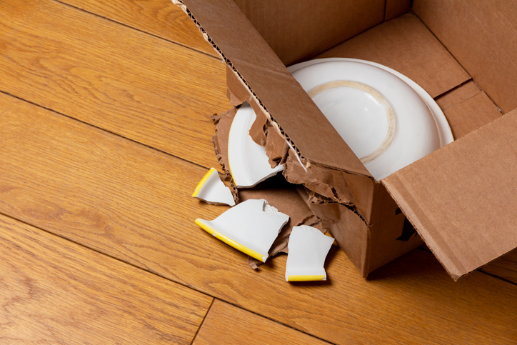 Broken Plate in Moving Box